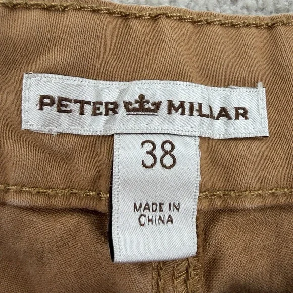Peter Millar Pants Mens 38 Khaki Tan 5 Pocket Chino Flat Front Golf Casual Twill - Picture 6 of 10